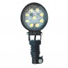 Phare de travail rond 9 Leds sur hampe
